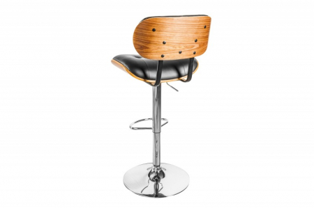 Scaun bar negru ajustabil din piele Classico [2]