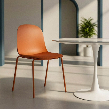 Mobilier Gradina - Scaun de exterior portocaliu din metal  46 x 51 x 85 cm