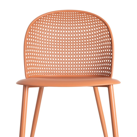 Scaun de exterior portocaliu din metal  51 x 46 x 80 cm [8]