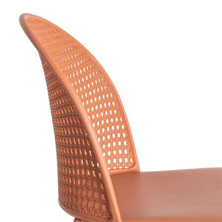 Scaun de exterior portocaliu din metal  51 x 46 x 80 cm [7]