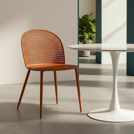 Mobilier Gradina - Scaun de exterior portocaliu din metal  51 x 46 x 80 cm