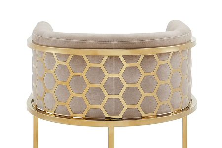 Scaun de bar ELEGANCE din catifea bej [2]