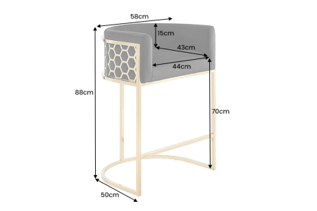 Scaun de bar ELEGANCE din catifea neagra [3]