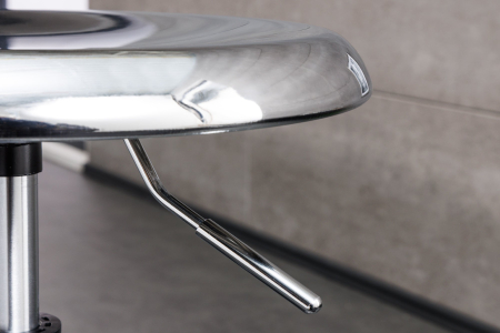 Scaun de bar INDUSTRIAL din metal lucios argintiu, 73-81 cm [5]