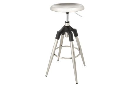 Scaune - Scaun de bar INDUSTRIAL din metal mat argintiu, 73-81 cm