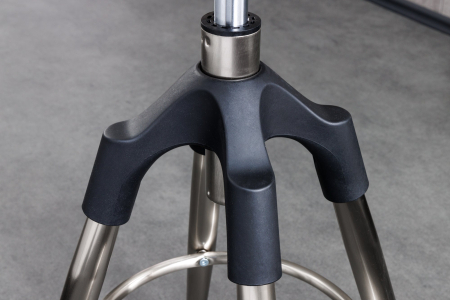 Scaun de bar INDUSTRIAL din metal mat argintiu, 73-81 cm [5]