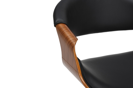 Scaun de bar ORGANIC rotative din piele artificiala si lemn de nuc, 89-100 cm [7]