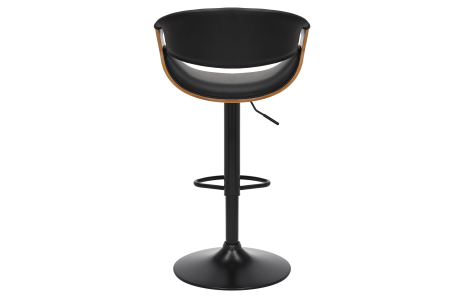 Scaun de bar ORGANIC rotative din piele artificiala si lemn de nuc, 89-100 cm [5]