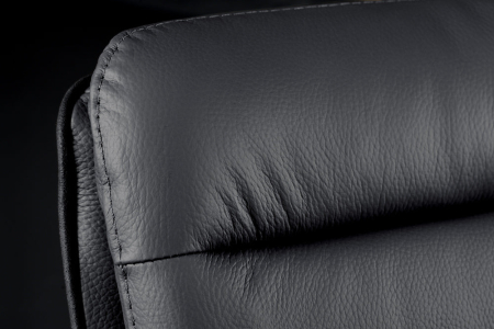 Scaun de bar rotativ BIG GEORGE din piele antracit cu inaltime ajustabila [4]