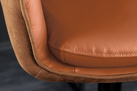 Scaun de bar rotativ BIG GEORGE din piele cognac cu inaltime ajustabila [5]