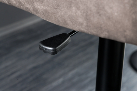 Scaun de bar rotativ BIG GEORGE din piele taupe cu inaltime ajustabila [6]