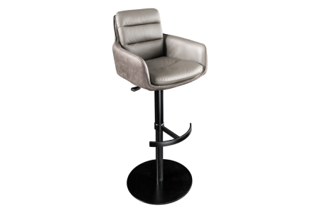 Scaune - Scaun de bar rotativ BIG GEORGE din piele taupe cu inaltime ajustabila