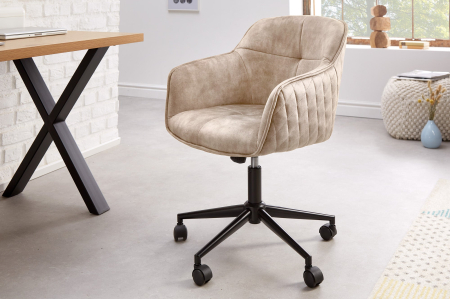 Scaun de birou EUPHORIA din catifea grej, 47-56 cm [2]