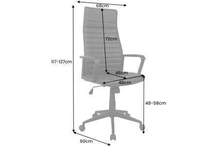 Scaun de birou LAZIO din piele artificiala neagra, 48-58 cm [9]