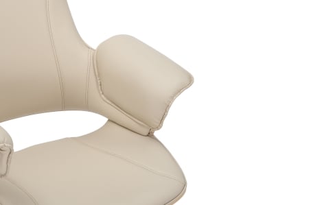 Scaun de birou MANHATTAN rotative din piele artificiala bej si lemn de stejar, 44-54 cm [6]