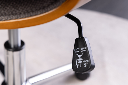 Scaun de birou MANHATTAN rotative din tesatura gri si lemn de nuc, 44-54 cm [9]