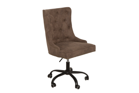 Scaune - Scaun de birou VICTORIAN 49-57 cm din microfibră maro, în stil Chesterfield