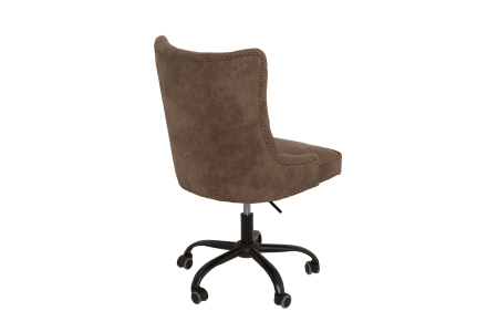 Scaun de birou VICTORIAN 49-57 cm din microfibră maro, în stil Chesterfield [7]