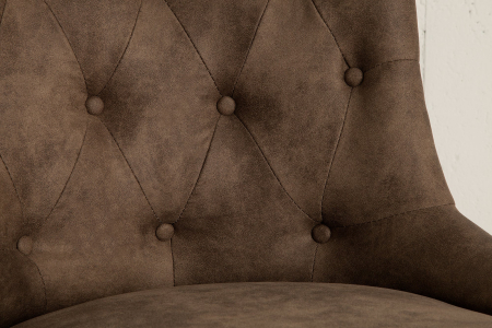 Scaun de birou VICTORIAN 49-57 cm din microfibră maro, în stil Chesterfield [4]