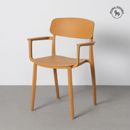 Mobilier Gradina - Scaun de exterior de exterior galben   51,50 x 51 x 80 cm