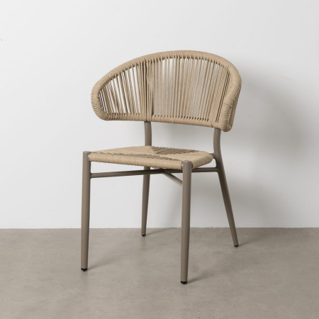 Mobilier Gradina - Scaun de exterior din aluminiu natural 59 x 58 x 79 cm