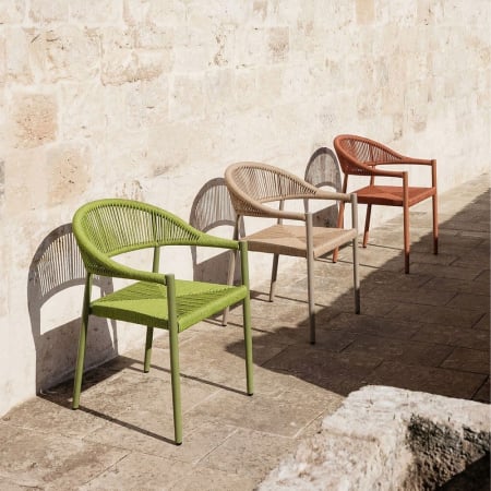 Scaun de exterior  din aluminiu și rattan  56 x 58 x 76 cm [1]