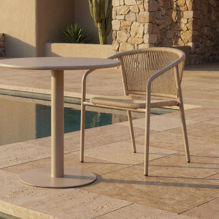 Mobilier Gradina - Scaun de exterior  din aluminiu și rattan  57 x 60 x 77,50 cm