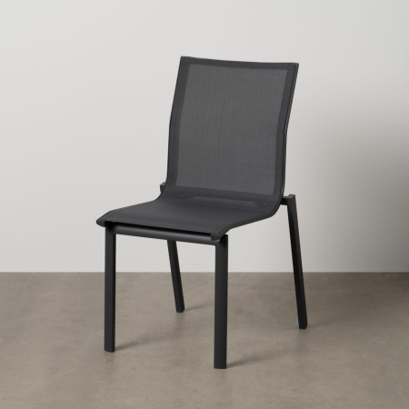Mobilier Gradina - Scaun de exterior din aluminiu-textilena 49 x 62 x 90 cm
