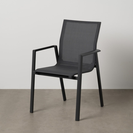 Mobilier Gradina - Scaun de exterior din aluminiu-textilena 56,50 x 61,50 x 88,50 cm