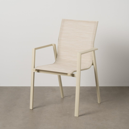 Mobilier Gradina - Scaun de exterior din aluminiu-textilena 57 x 62,50 x 88 cm