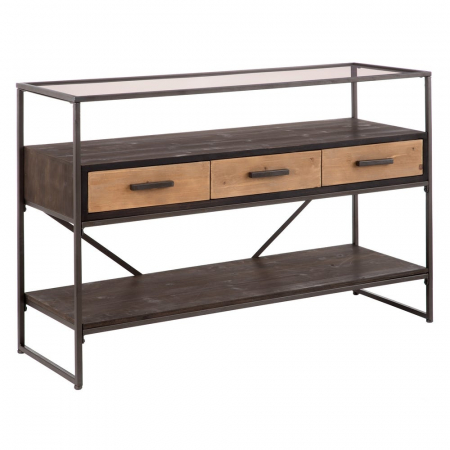 Console intrare - Consolă Smoke din lemn de brad și metal 120 X 40 X 81 CM