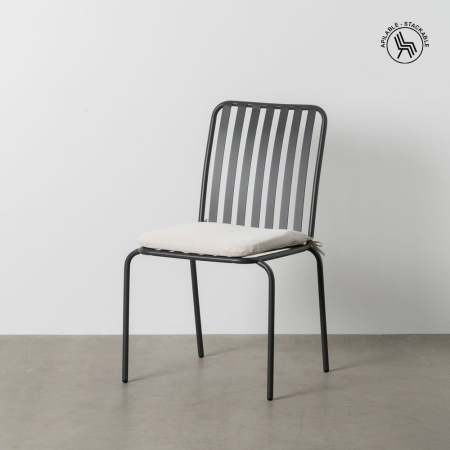 Mobilier Gradina - Scaun de exterior din oțel antracit 52 x 57 x 87 cm