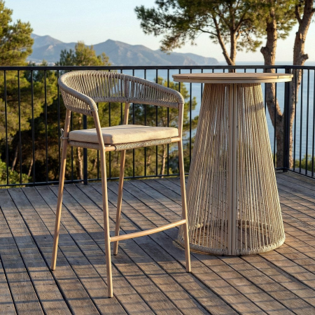 Mobilier Gradina - Scaun de exterior  din oțel și ratan  59 x 58 x 100,50 cm
