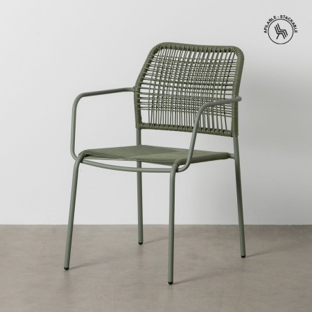 Mobilier Gradina - Scaun de exterior din oțel verde  53 x 63 x 78 cm
