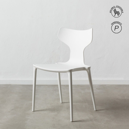 Mobilier Gradina - Scaun de exterior  din polipropilenă alb 47 x 41 x 83,50 cm