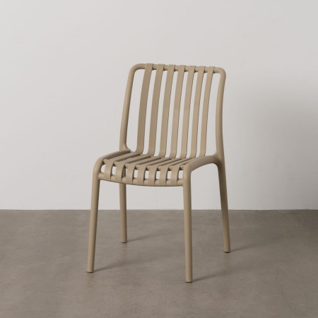 Mobilier Gradina - Scaun de exterior din polipropilenă bej 50 x 58 x 80 cm
