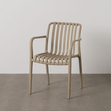 Mobilier Gradina - Scaun de exterior din polipropilenă bej 56 x 57 x 81 cm
