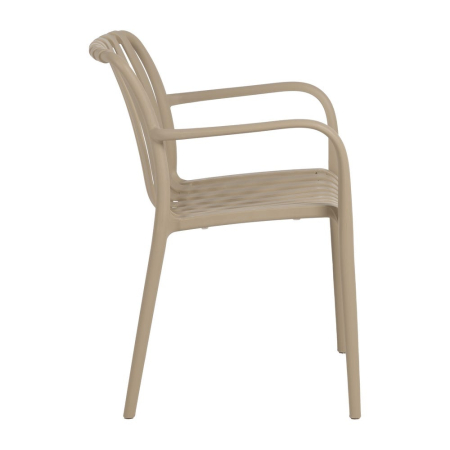 Scaun de exterior din polipropilenă bej 56 x 57 x 81 cm [4]