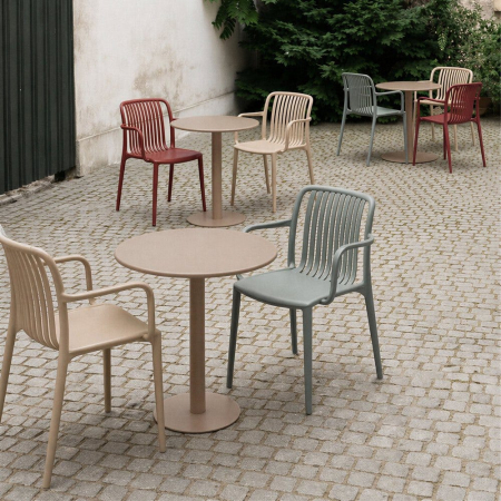 Scaun de exterior din polipropilenă verde 53 x 50 x 77,50 cm [1]
