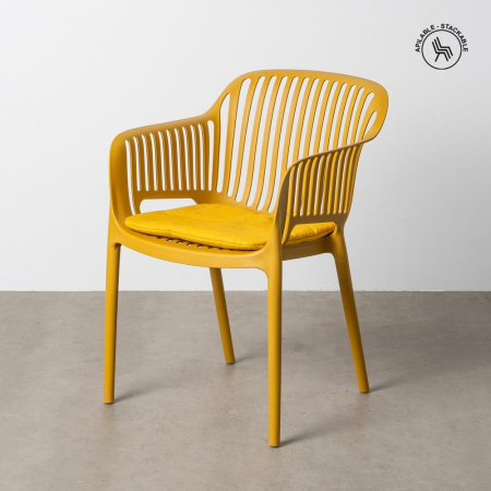 Mobilier Gradina - Scaun de exterior din polipropilenă galben 55 x 61 x 80 cm