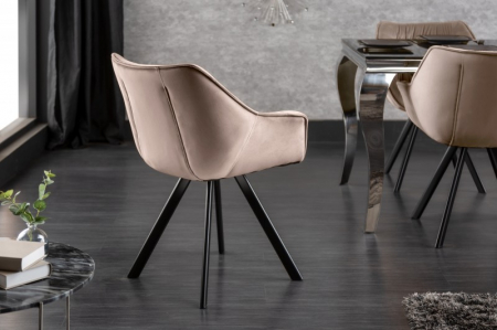 Scaun dining Dutch Comfort cu tapiterie din catifea si picioare din metal [1]