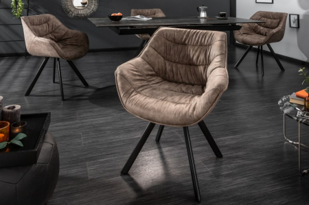 Scaune - Scaun dining Dutch Comfort cu tapiterie din microfibra si picioare din metal