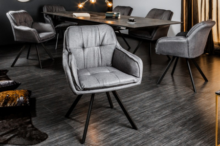 Scaune - Scaun dining rotativ Lounger cu tapiterie din tesatura structurala