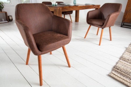 Scaun dining Supreme cu tapiterie din microfibra si picioare din lemn [1]