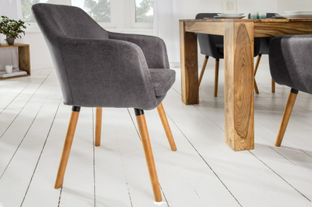 Scaun dining Supreme cu tapiterie din microfibra si picioare din lemn [1]