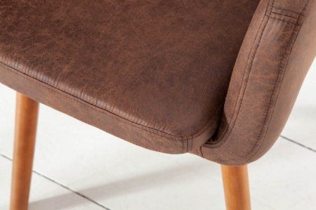 Scaun dining Supreme cu tapiterie din microfibra si picioare din lemn [3]