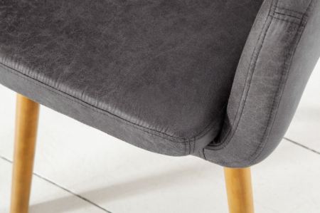 Scaun dining Supreme cu tapiterie din microfibra si picioare din lemn [3]