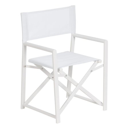 Scaun de exterior Director din aluminiu alb-textilena 56 x 53 x 84 cm [2]