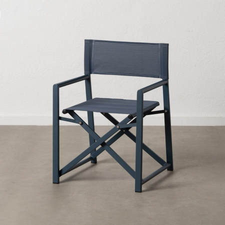Mobilier Gradina - Scaun de exterior Director din aluminiu albastru-textilena 56 x 53 x 84 cm