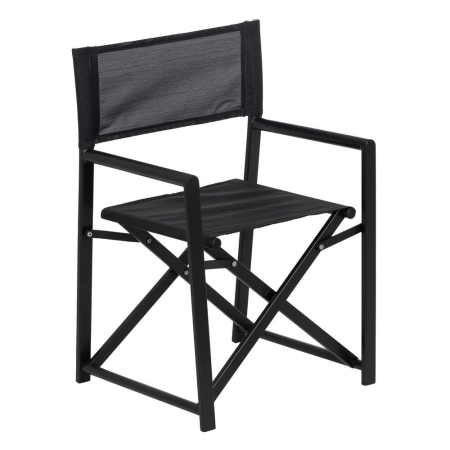 Scaun de exterior Director din aluminiu negru-textilena 56 x 53 x 84 cm [2]
